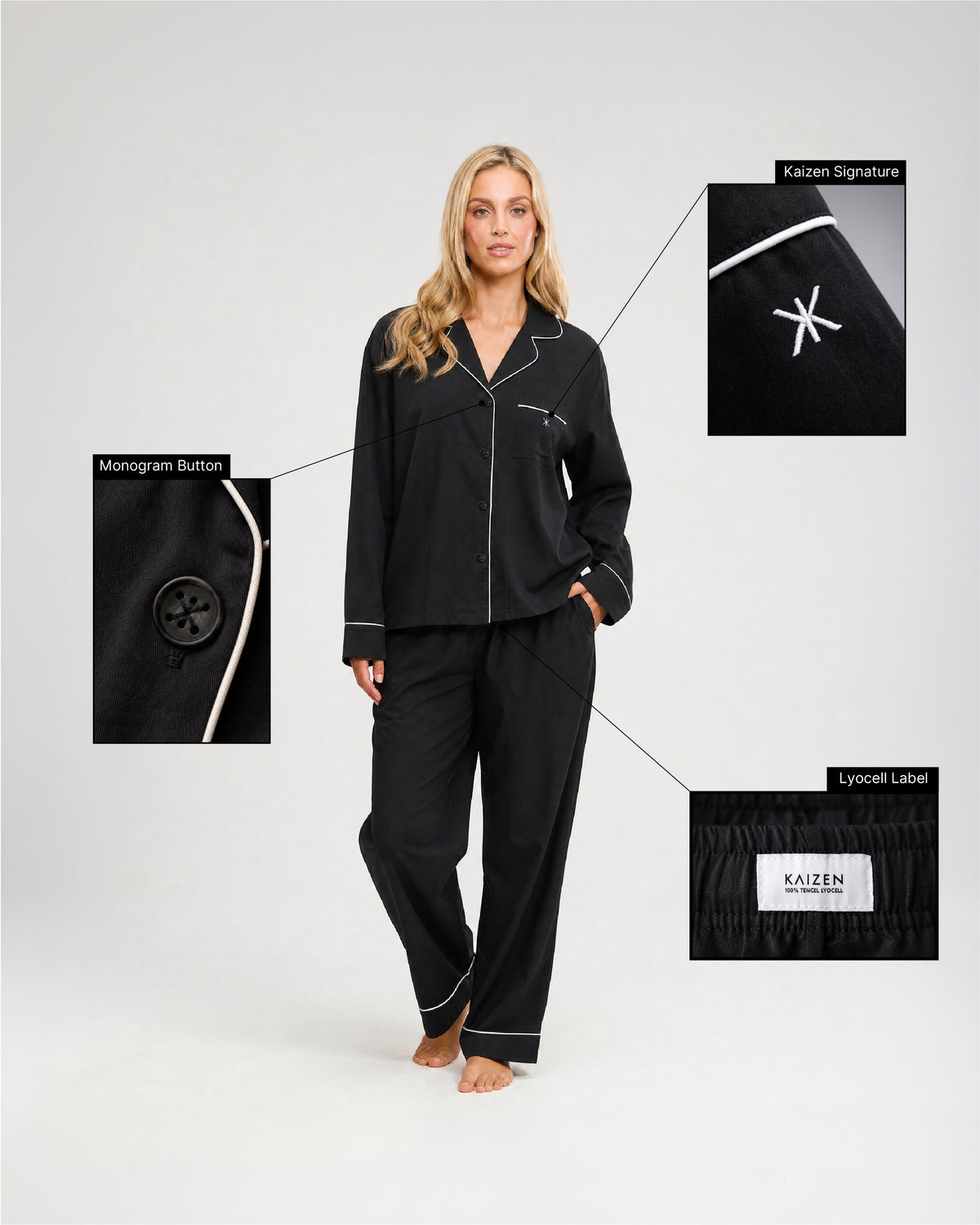 Pigiama lungo in Tencel™ Lyocell