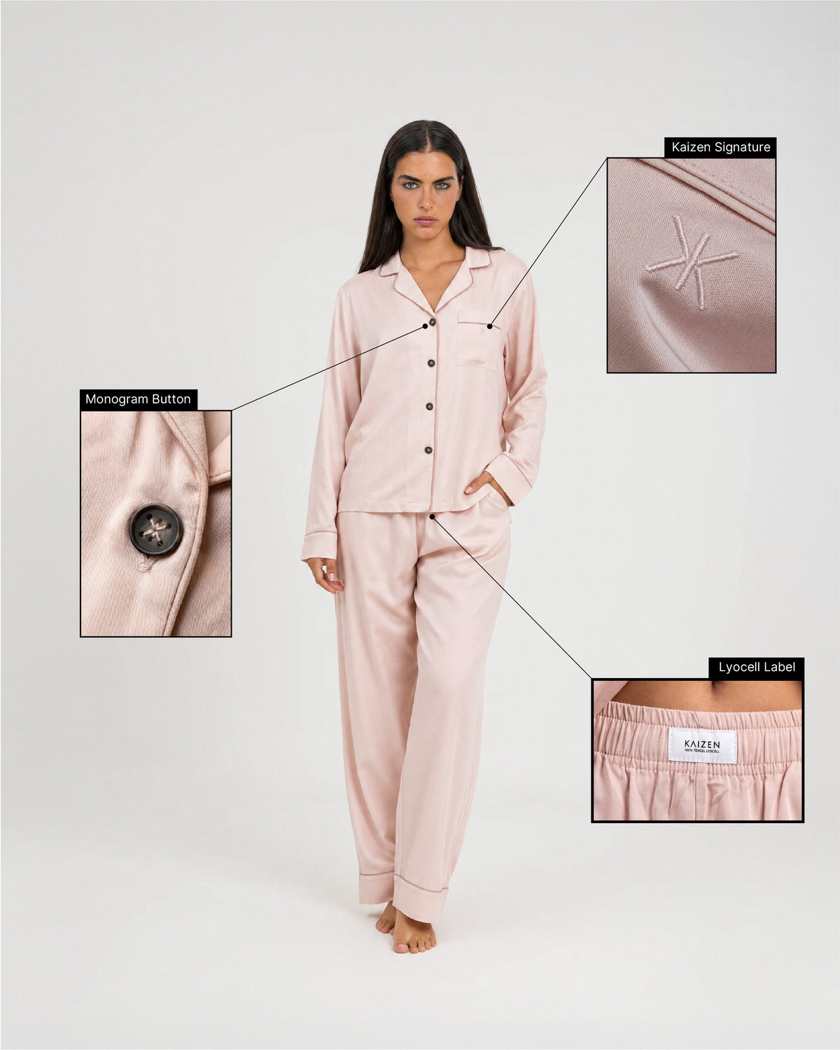 Pigiama lungo in Tencel™ Lyocell