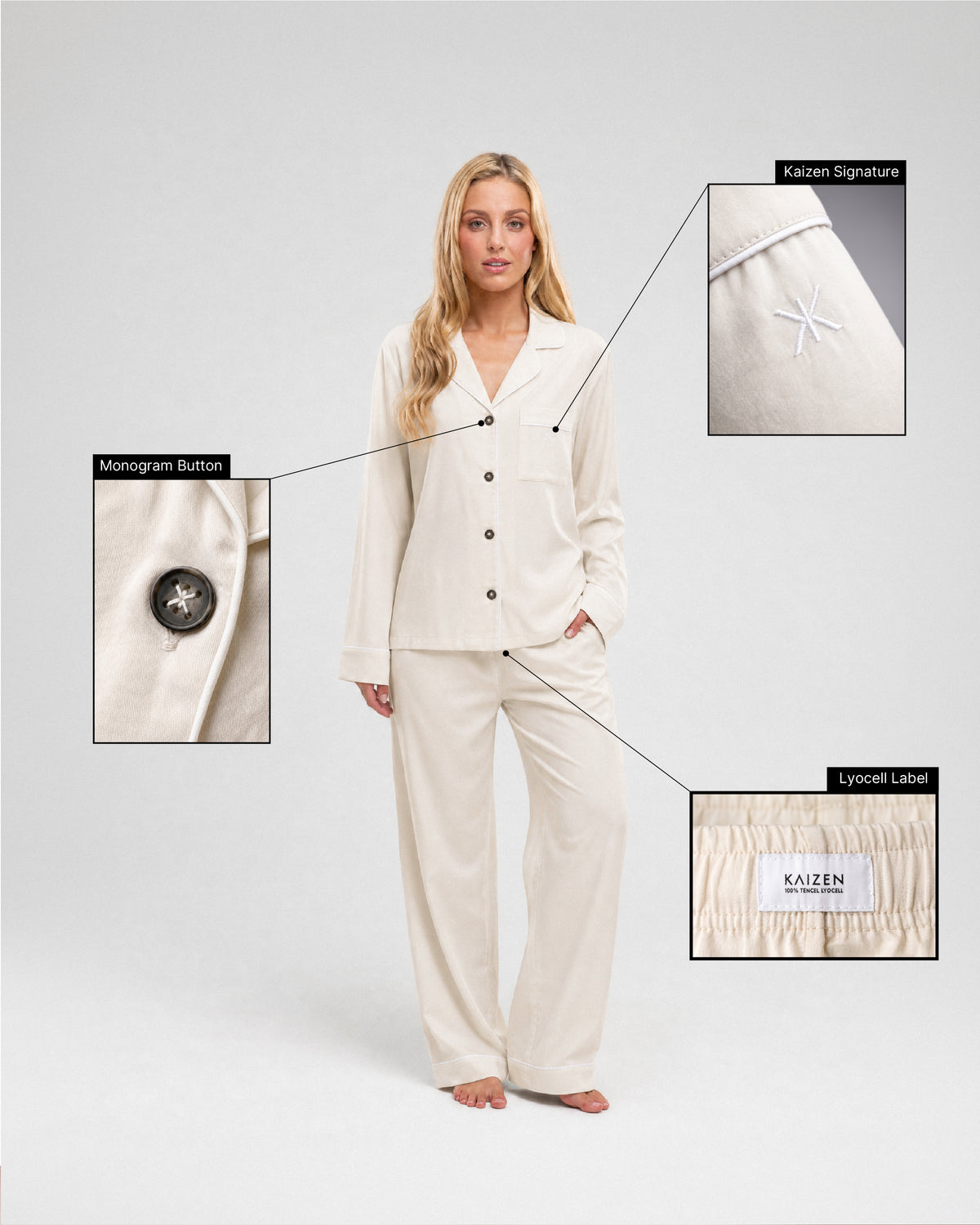 Pigiama lungo in Tencel™ Lyocell